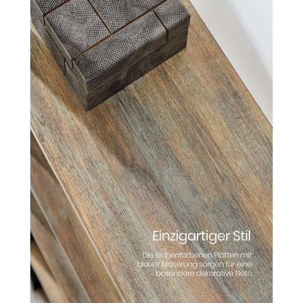 Bogreol, VASAGLE LLS107B01, 24x158 cm, Eg Blå-Sort