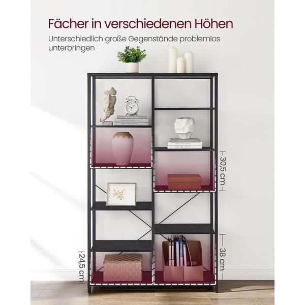 Hylde, VASAGLE LLS155B01, 30x100x170 cm, Sort