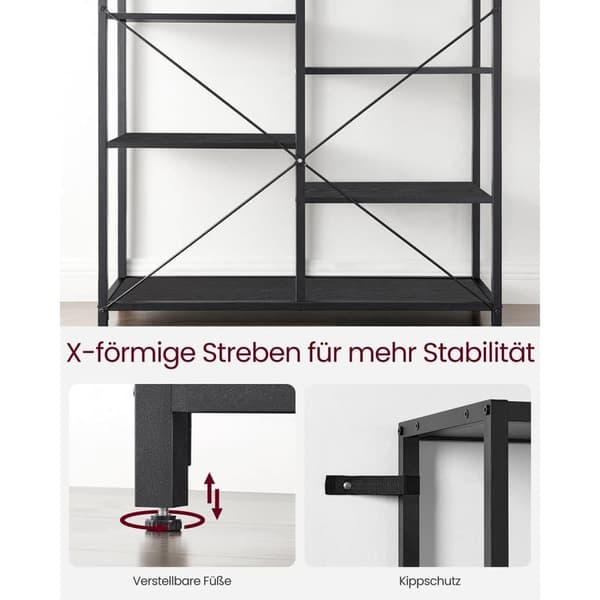 Hylde, VASAGLE LLS155B01, 30x100x170 cm, Sort
