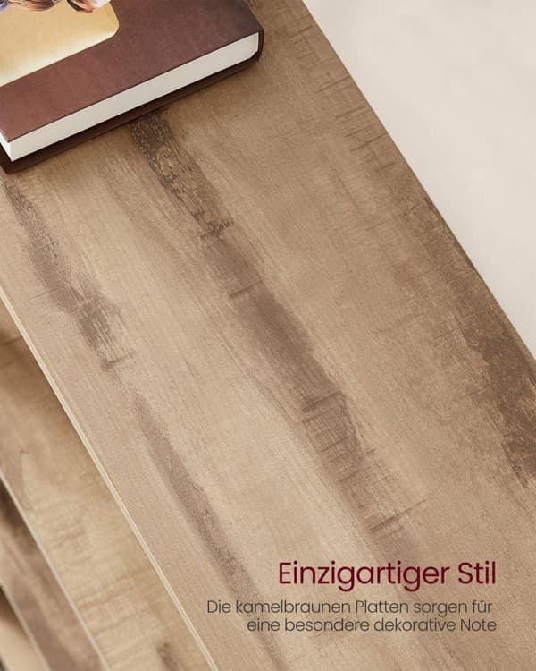 Bogreol, VASAGLE LLS107B01, 158x24 cm, Kamelbrun-Sort