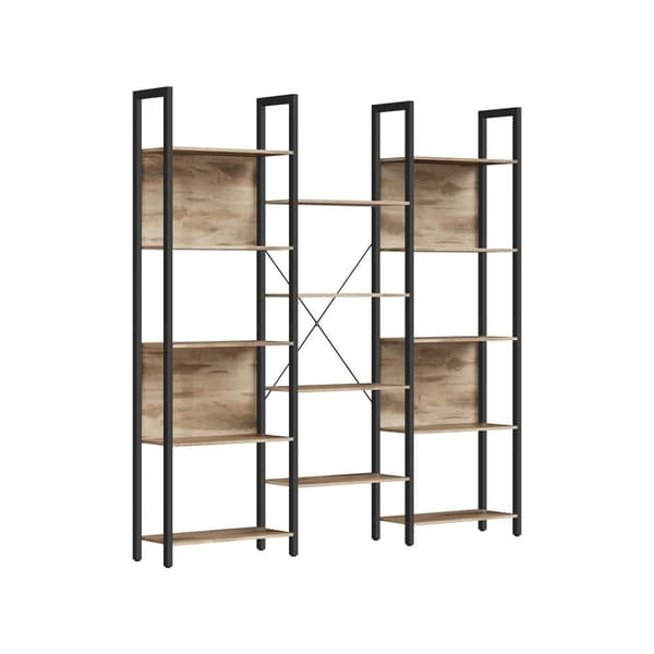Bogreol, VASAGLE LLS107B01, 158x24 cm, Kamelbrun-Sort