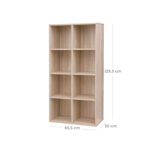Bokhylla, VASAGLE LBC24WT, 65.5x30x129.5 cm, Vit