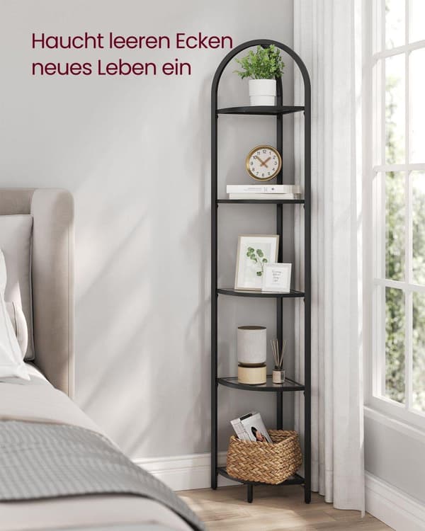 Hjørnereol, LGT810A01, 28x28x158 cm, Sort