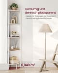 Miniatyrbillede 4 af 7: Hjørnereol, VASAGLE, 31.9x31.9x156.4 cm, Beige