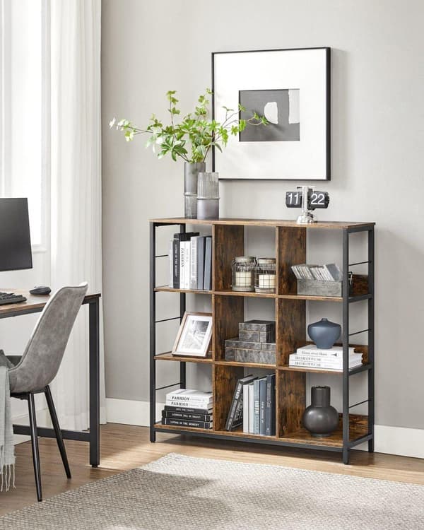 Regal, VASAGLE, 100x30 cm, Brun-Svart