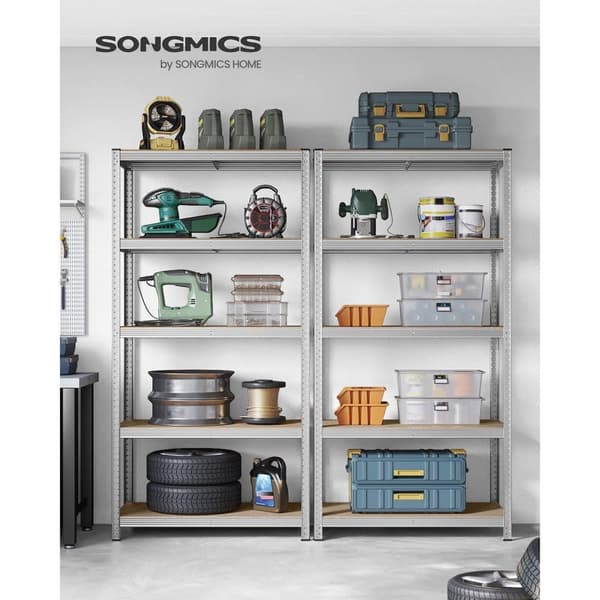Lagerreoler, SONGMICS, 200x100x50 cm, Sølv