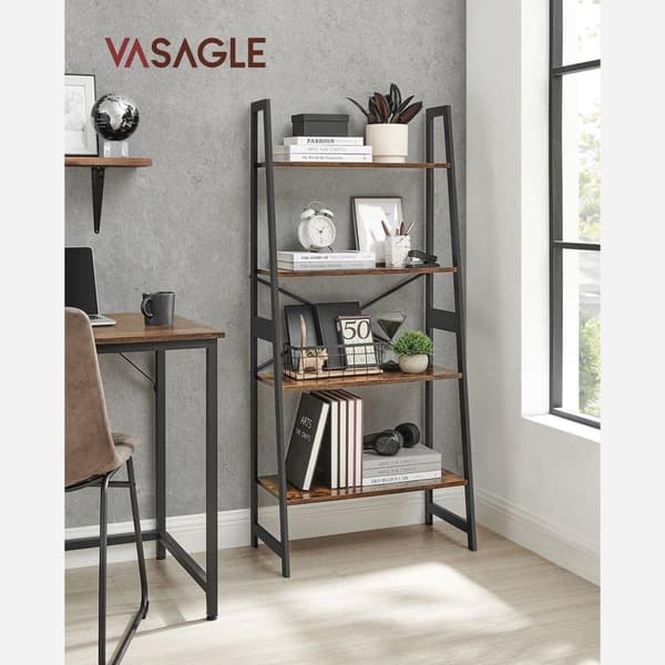 Bokhylla, VASAGLE, 63x34 cm, Vintagebrun-Svart