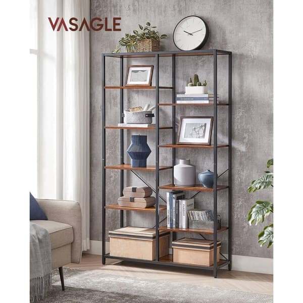 Bokhylla, VASAGLE, 100x30 cm, Brun-Svart