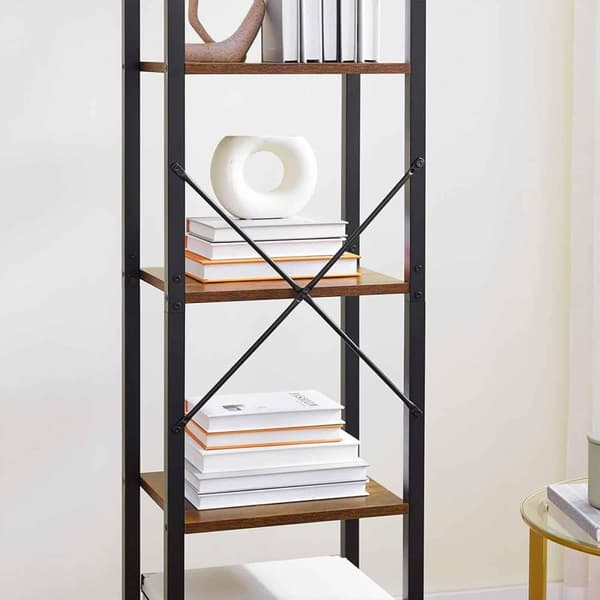 Bogreol, VASAGLE, 40x30x146 cm, Brun-Sort