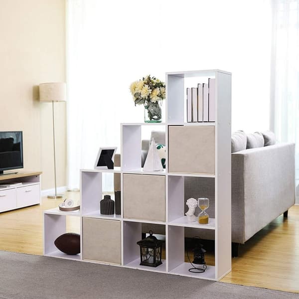 Bogreol, VASAGLE, 129.5x29x129.5 cm, Hvid