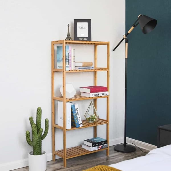 Stående reol, SONGMICS, 60x26x130 cm, Bambus