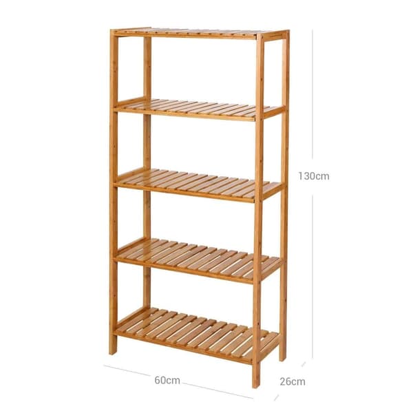 Stående reol, SONGMICS, 60x26x130 cm, Bambus