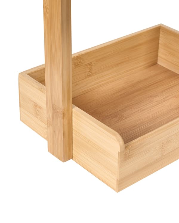 Baderomshyller i Lysebrunt Bambustre med 4-lags Kurvdesign