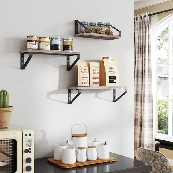 Flytande vägghyllor uppsättning av 3 - minimalistisk design, Vasagle