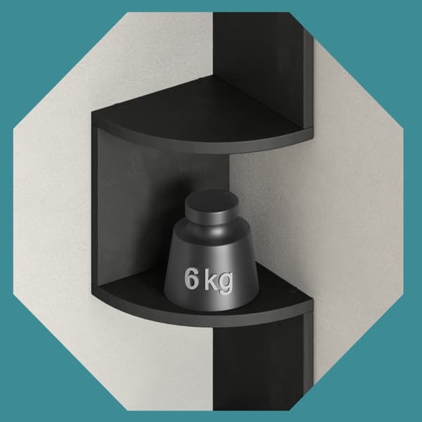 Corner Board - Wall hylde med 5 niveauer, flydende design til bøger