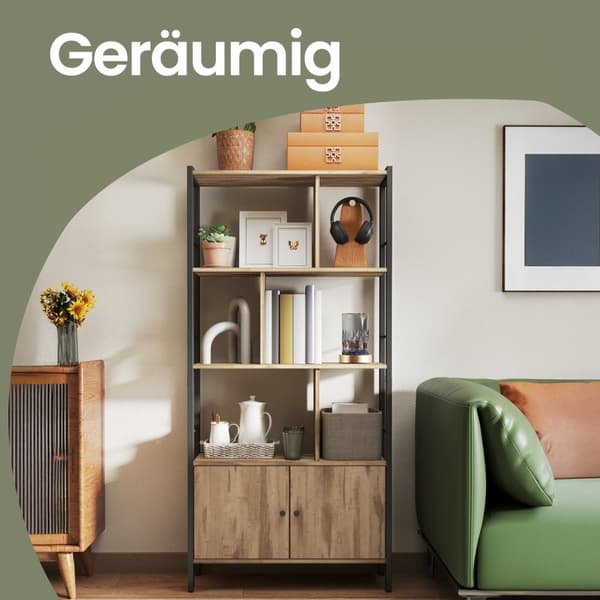 Bogreol - med 4 åbne hylder, moderne design
