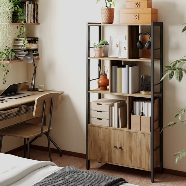 Bogreol - med 4 åbne hylder, moderne design