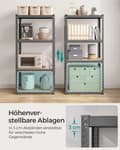 Miniatyrbillede 4 af 8: Tung hylde - med stålramme - 4 justerbare hylder