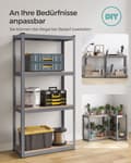 Miniatyrbillede 6 af 8: Tung hylde - med stålramme - 4 justerbare hylder