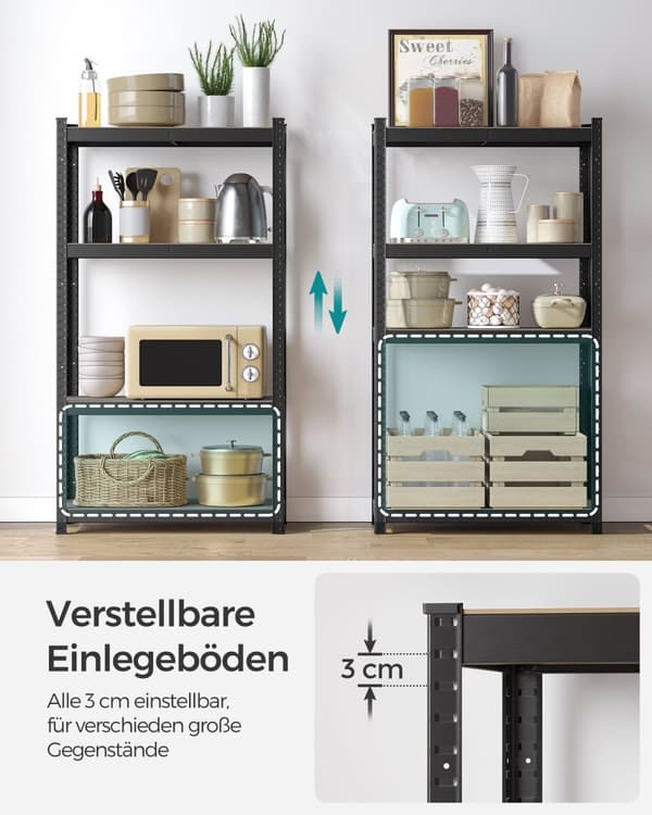 Tung hylde - med sort stålramme