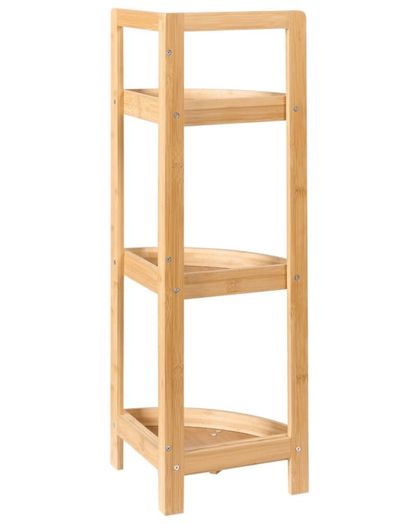 Baderomshyller i Lysebrunt Bambustre med 3-delt Kurvdesign Moderne Design