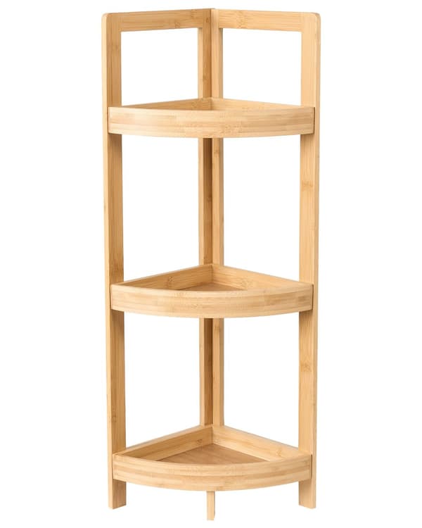 Baderomshyller i Lysebrunt Bambustre med 3-delt Kurvdesign Moderne Design