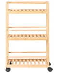Miniatyrbilde 4 av 6: Baderomsvogn i Lysebrunt Bambustre Lyst Tre 3-delt Hyller Moderne Design
