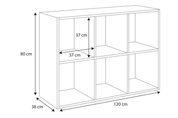 Kob Lonii bogreol 2x3 hvid