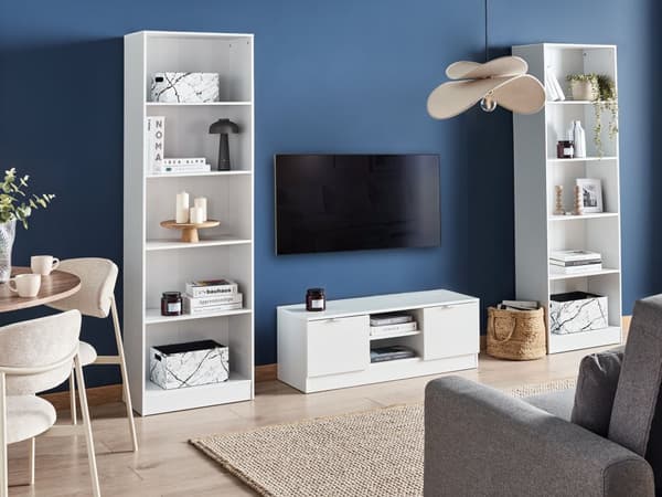 Bogreol hvid fiberplade 5 hylder bogreol Skandinavisk stil