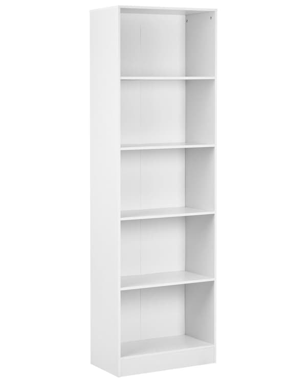 Bogreol hvid fiberplade 5 hylder bogreol Skandinavisk stil
