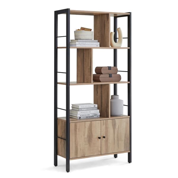 Bibliothèque 6 cases et 2 portes - L74 cm