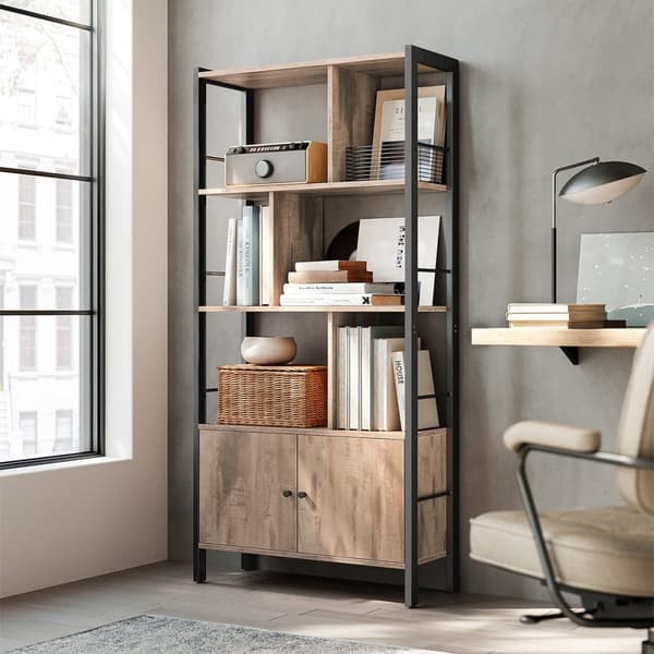 Bibliothèque 6 cases et 2 portes - L74 cm