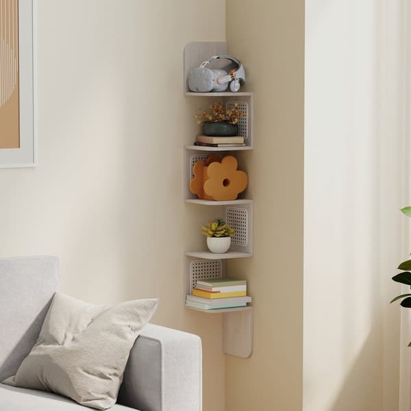 Hoekplank, wandplank 5 niveaus, zwevende plank