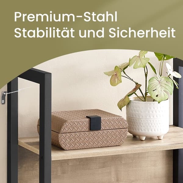 Boekenkast, staande plank met 14 planken, plank met metalen frame