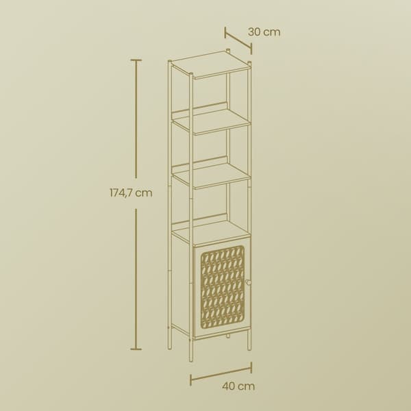 Boekenkast 6 niveaus, plank hoog, staande plank