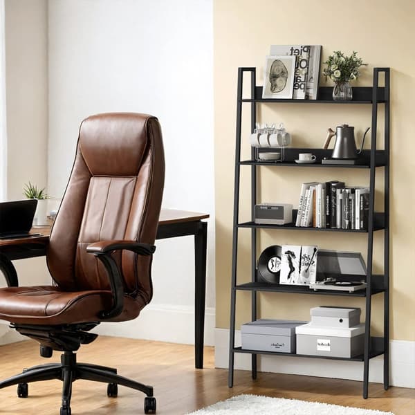 Boekenkast, ladderplank 5 niveaus, smalle plank