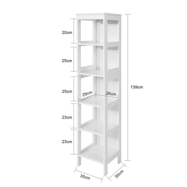 Opbevaringsskab, BZR14-W, 30x30x139 cm, Hvid