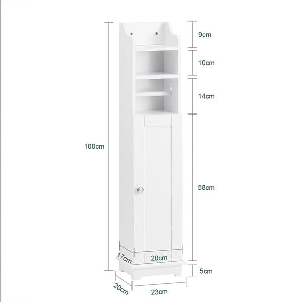 Toiletrulleholder, FRG177-W, 23x20x100 cm, Hvid