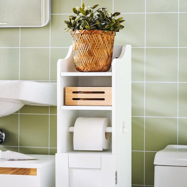 Toiletrulleholder, FRG177-W, 23x20x100 cm, Hvid