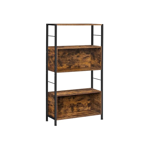 Industriel stil reol vintage brun-sort