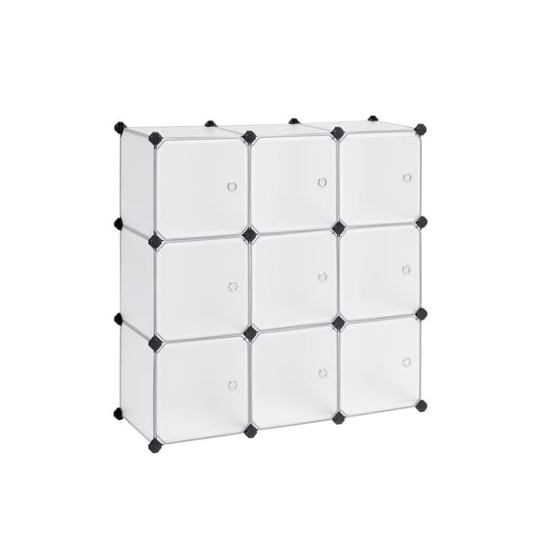 Boltefri reol med l�ger 9 terninger Hvid