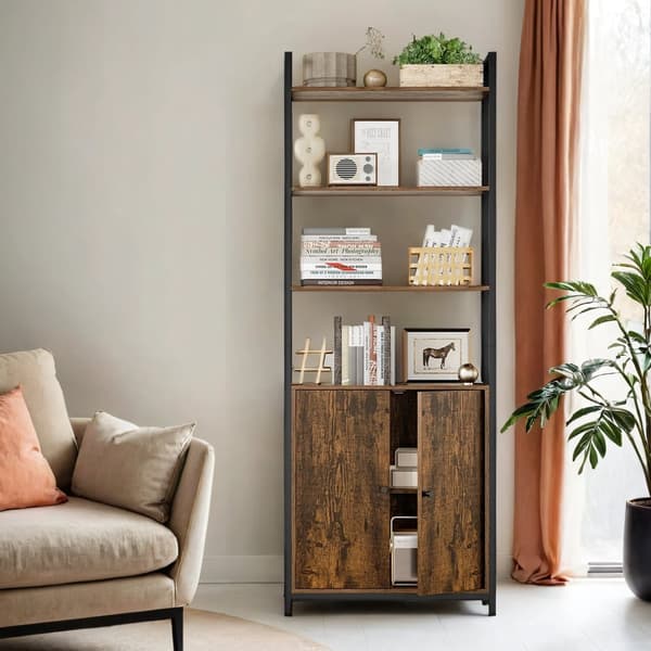 Bogreol, VASAGLE LLS132B01, 24x40x159.5 cm, Sort