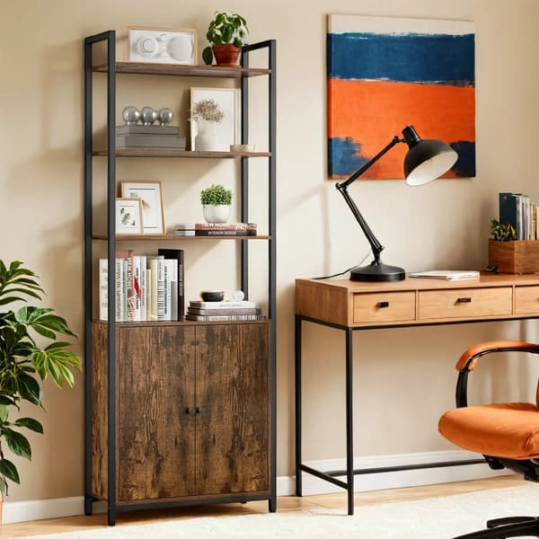 Bogreol, VASAGLE LLS132B01, 24x40x159.5 cm, Sort