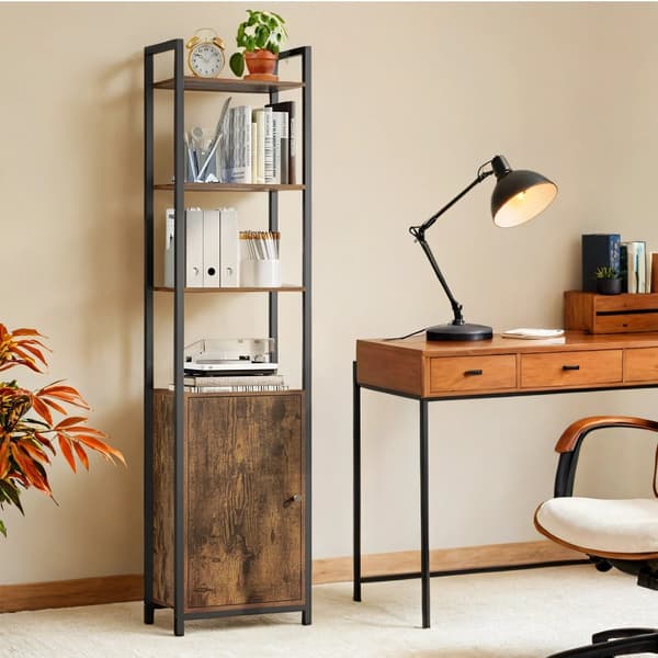 Bogreol, VASAGLE LLS132B01, 24x40x159.5 cm, Sort