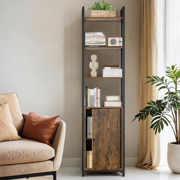 Bogreol, VASAGLE LLS132B01, 24x40x159.5 cm, Sort