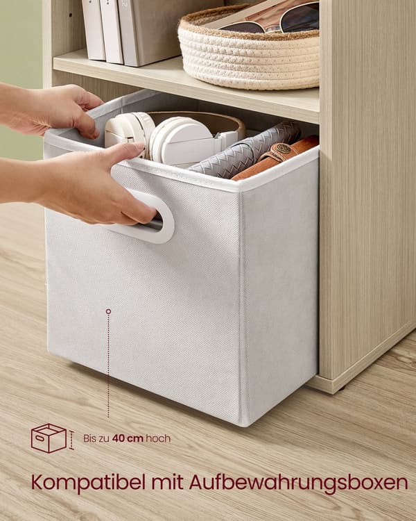 Bogreol, VASAGLE LBC167T14, 40x24x178.5 cm, Natur Beige
