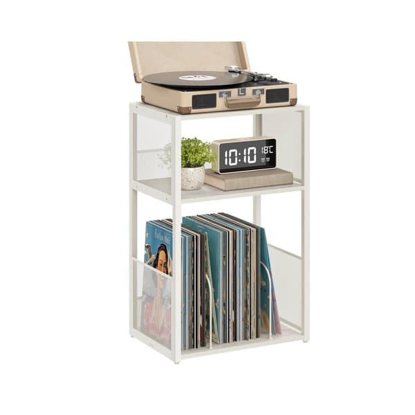 Pladespillerstander, VASAGLE LET275W01, 30x43x69 cm, Hvid