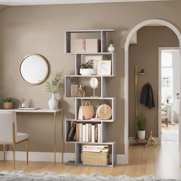 Bogreol, VASAGLE LBC061M01, 24x70x190.5 cm, Greige
