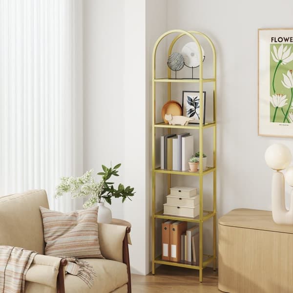 Hylla, VASAGLE, 30,2x40x183,5 cm, Guld