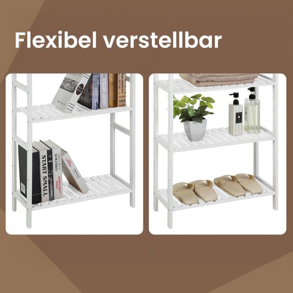 Badeværelsehylde, SONGMICS BCB35Y, 60x26x130 cm, Hvid